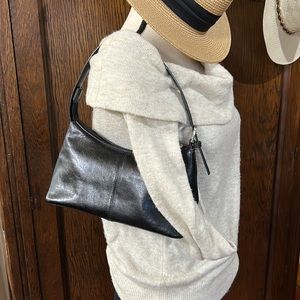 Black Leather Hobo International Shoulder Bag